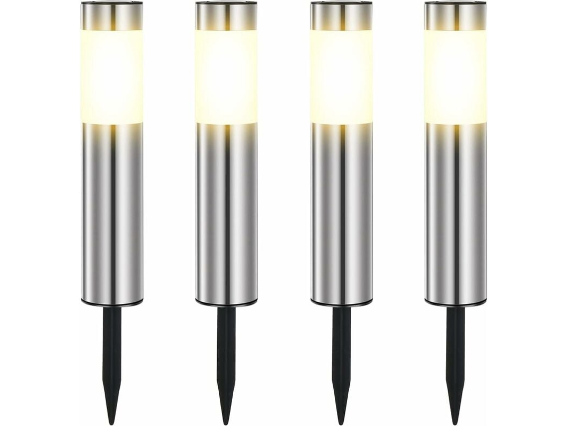 Luzes Externas Movidas A Energia Solar, Aço Inoxidável, À Prova Dágua, Ip65, Luzes De Jardim Led Para Pátio, Gramado, Jardim, Gra Aquaforge