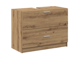 Conjunto 1 Armário De Banheiro Vidaxl Castanho Derivados De Madeira (78 X 37 X 59 Cm)