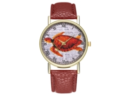 Reloj De Pulsera Estudiantil De Cuero Pu Con Números Romanos Redondo De Cuarzo Café
