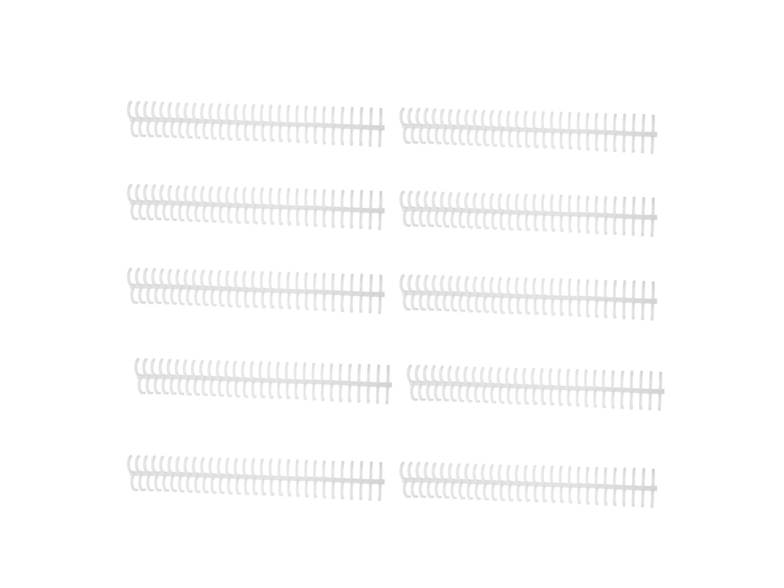 10 Bobinas Encadernação Espiral S/MARCA 16mm 30 Furos Capacidade 130 Folhas Kit Branco