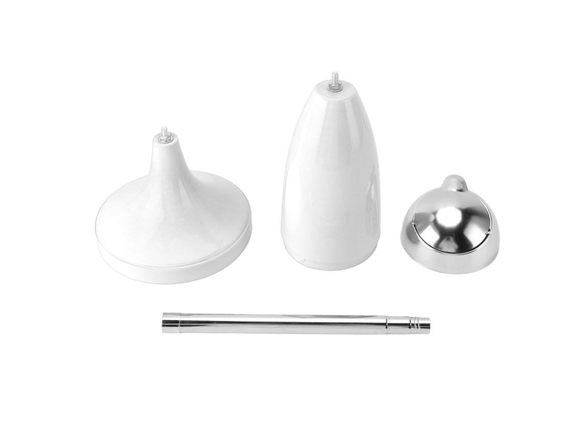 Cinzeiro de Pé com Tampa para Exterior Capacidade Grande Altura Ajustável Auto Limpeza Branco