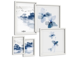 Conjunto De Pinturas Paisagens Flores Água Tranquilidade Espelharte (5 Peças)