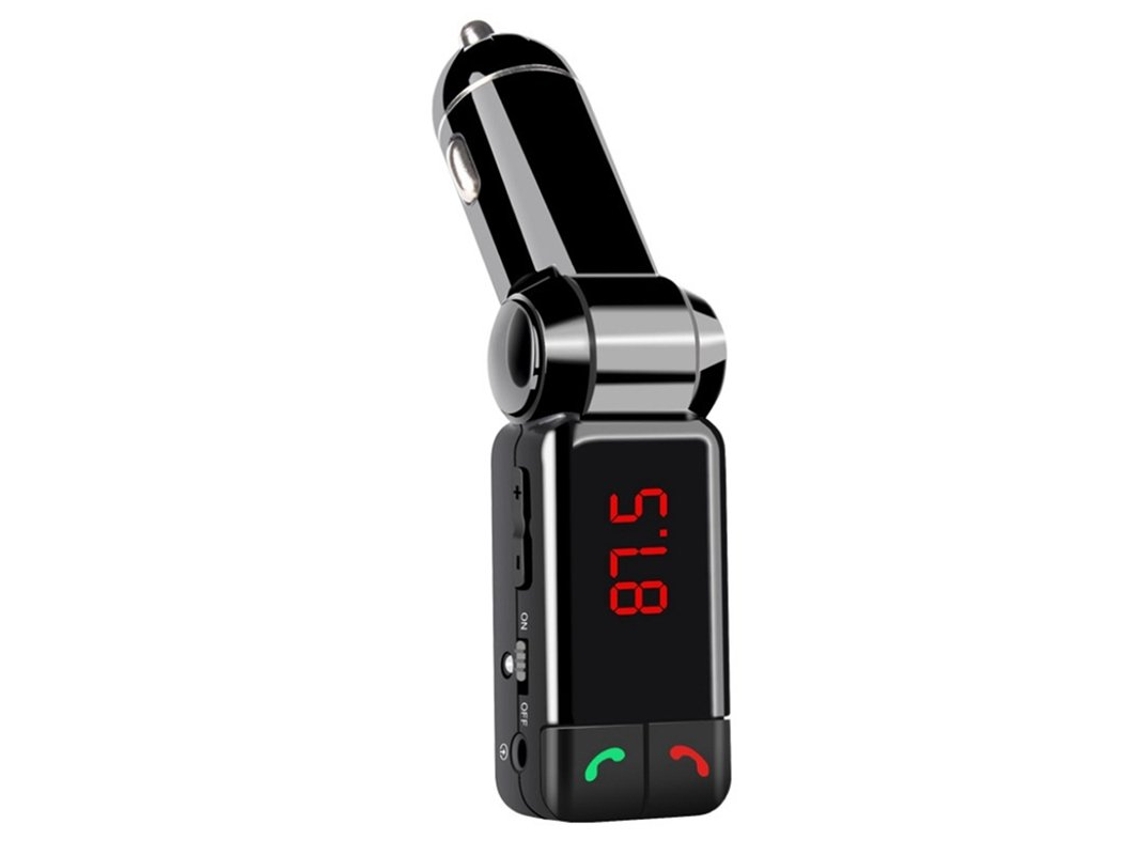 Transmissor Fm YIZHOOD Bc06 Mp3 Bluetooth Handsfree Lcd Display Dual Usb Carregador de Carro Preto