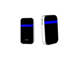 Uma Campainha Semi-Fio autoalimentada com 4 níveis de volume ajustáveis, flash LED, resistência à água e funcionalidade plug-and-play.