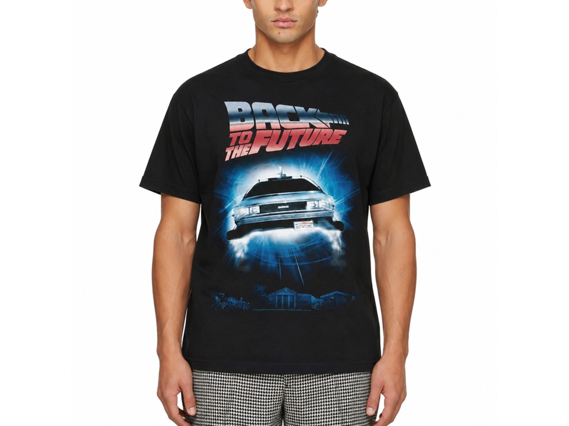 Rockinstone Back To The Future Movie Black Adult T-shirt Size:s