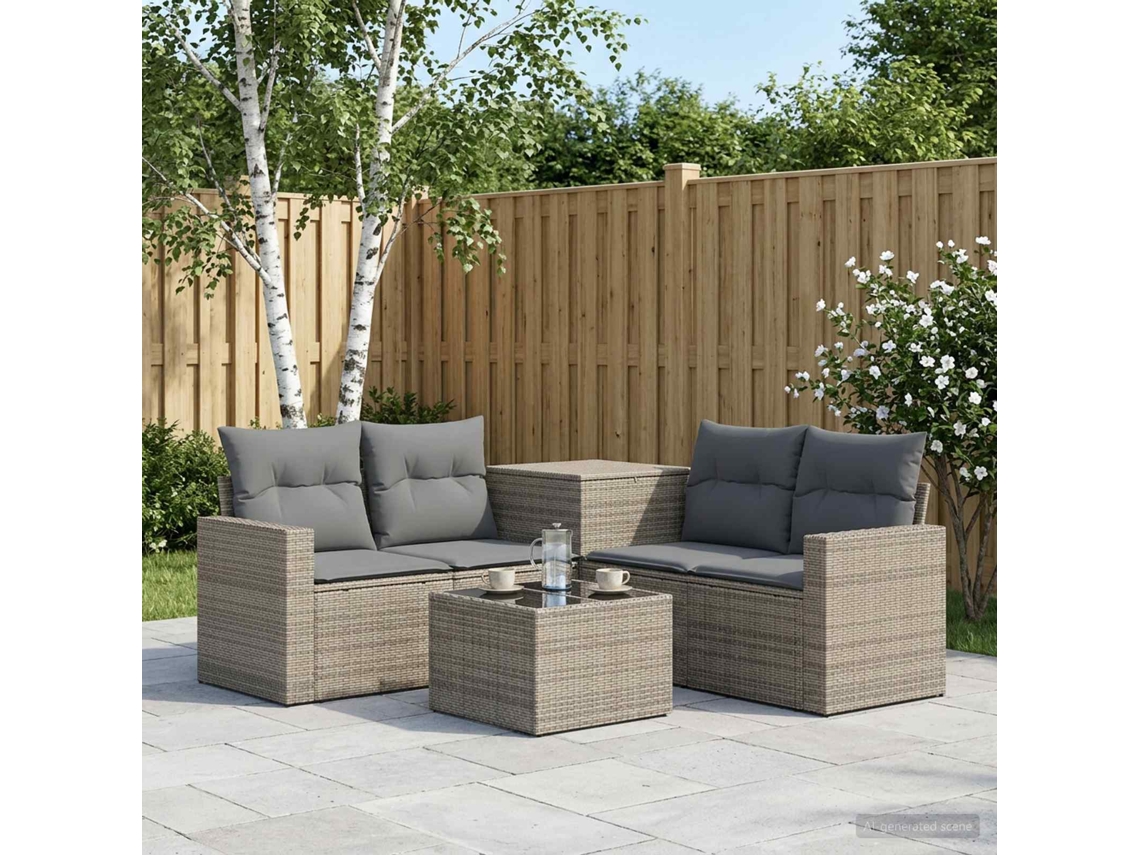 Vidaxl Conjunto De Sofás 6 Unid. Cinza E Cinza Escuro