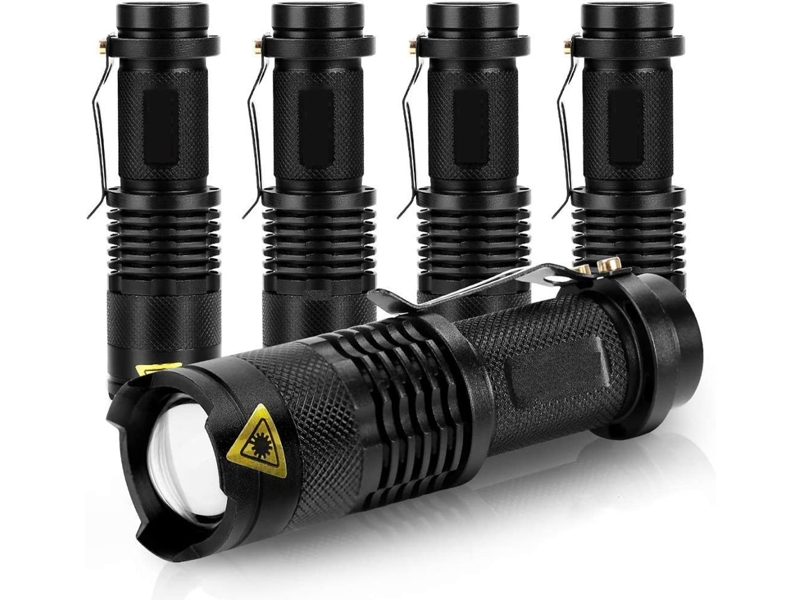 Mini Lanterna Led, Pacote Com 5, 350 Lúmens, 3 Modos Aquaforge (sem Bateria)