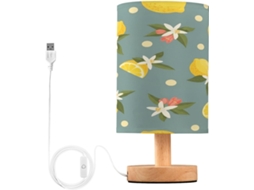 Abajur De Cabeceira Led Em Formato Limão Para Quarto, Mesa De Trabalho, Luminária De Leitura Com Portas Usb E Cúpula