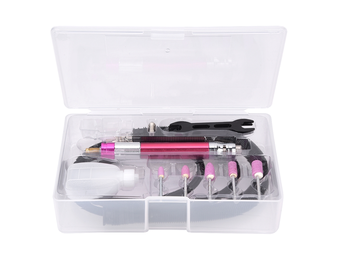 Lápiz Grabador Neumático Rojo Rosa Mini Mezclador De Matrices Aire Micro 65000rpm Con Tubo Silencioso