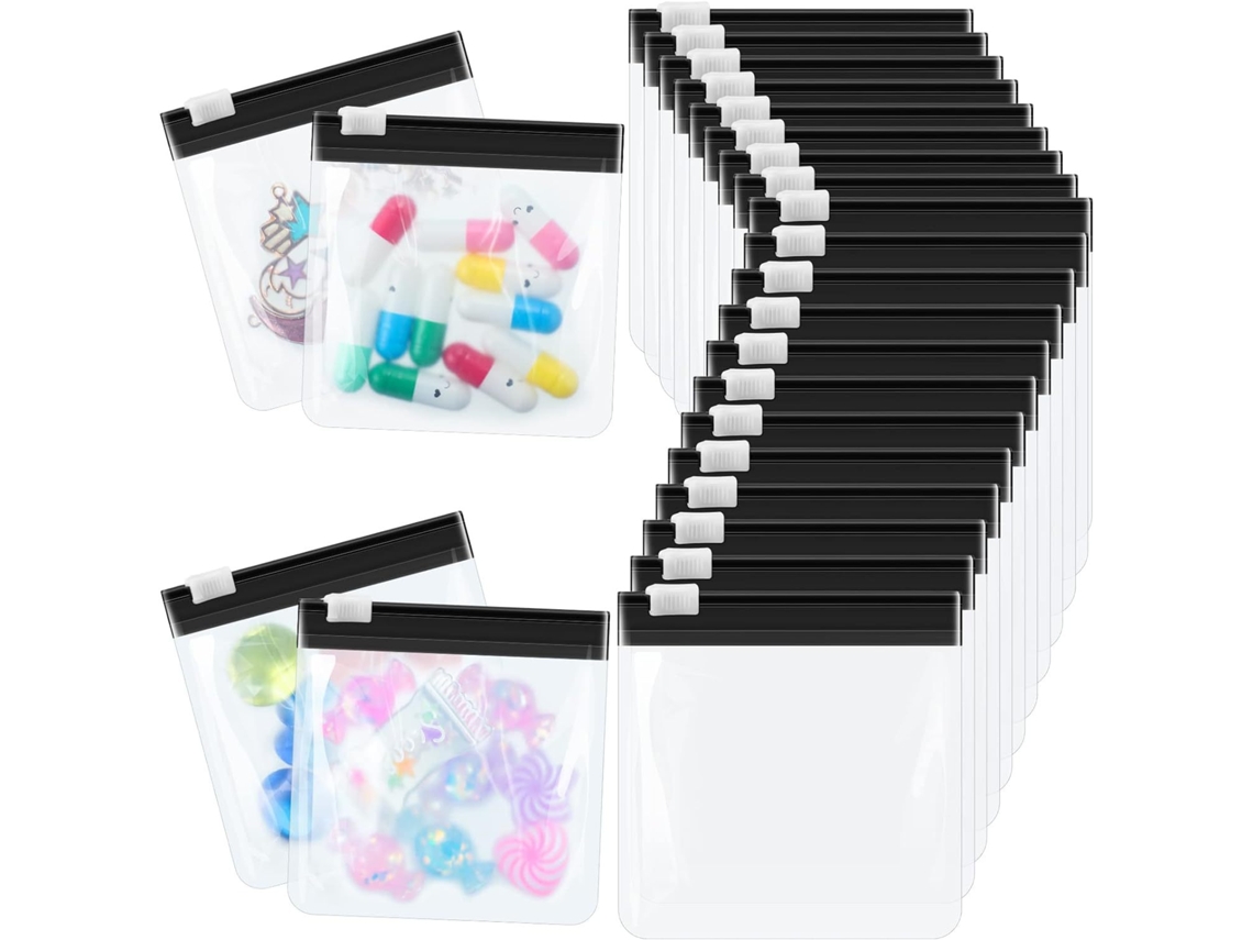 Sacos Reutilizáveis CHRUI 35 Peças Fecho Slider Sem Bpa para Organização (preto)