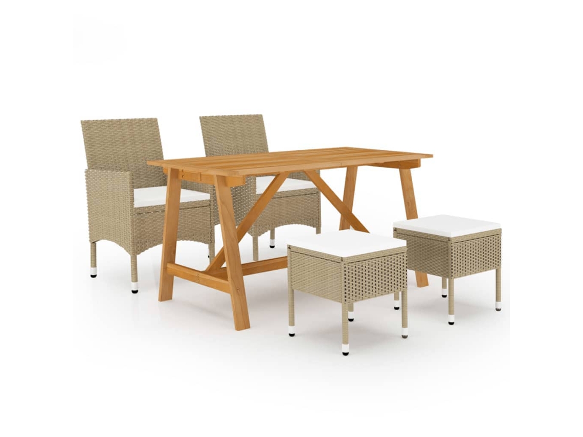 Dining Set, Dining Sets Vidaxl Bege Rattan / Vime (n/a)