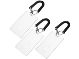 Conjunto De 3 Porta Cartões Transparentes Magiclulu Com Pulseira Espiral Elástica, Em Plástico Acrílico, Uso