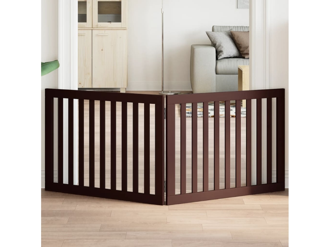 Vidaxl Portão Dobrável 2 Painéis 160 Cm Álamo Castanho