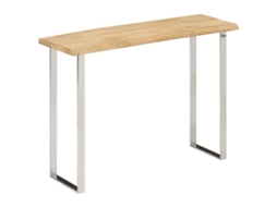 Vidaxl Mesa Consola C/ Borda Viva 105x33x76cm Madeira Mangueira Maciça