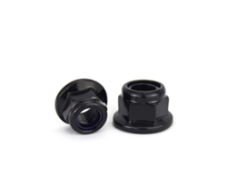 Porcas Nylock Com Flange Sextavada M3 M4 M5 M6 M8, Porcas De Fixação Autotravantes Em Aço Carbono Com Acabamento Preto