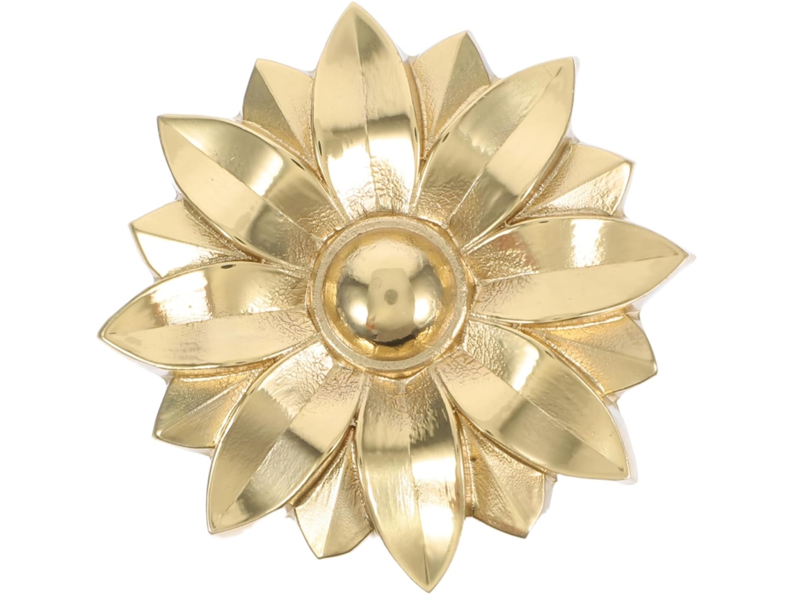Puxador De Latão Solustre Com Girassol, Puxador Floral Dourado Para Guarda Roupas E Armários, Decoração De Quarto