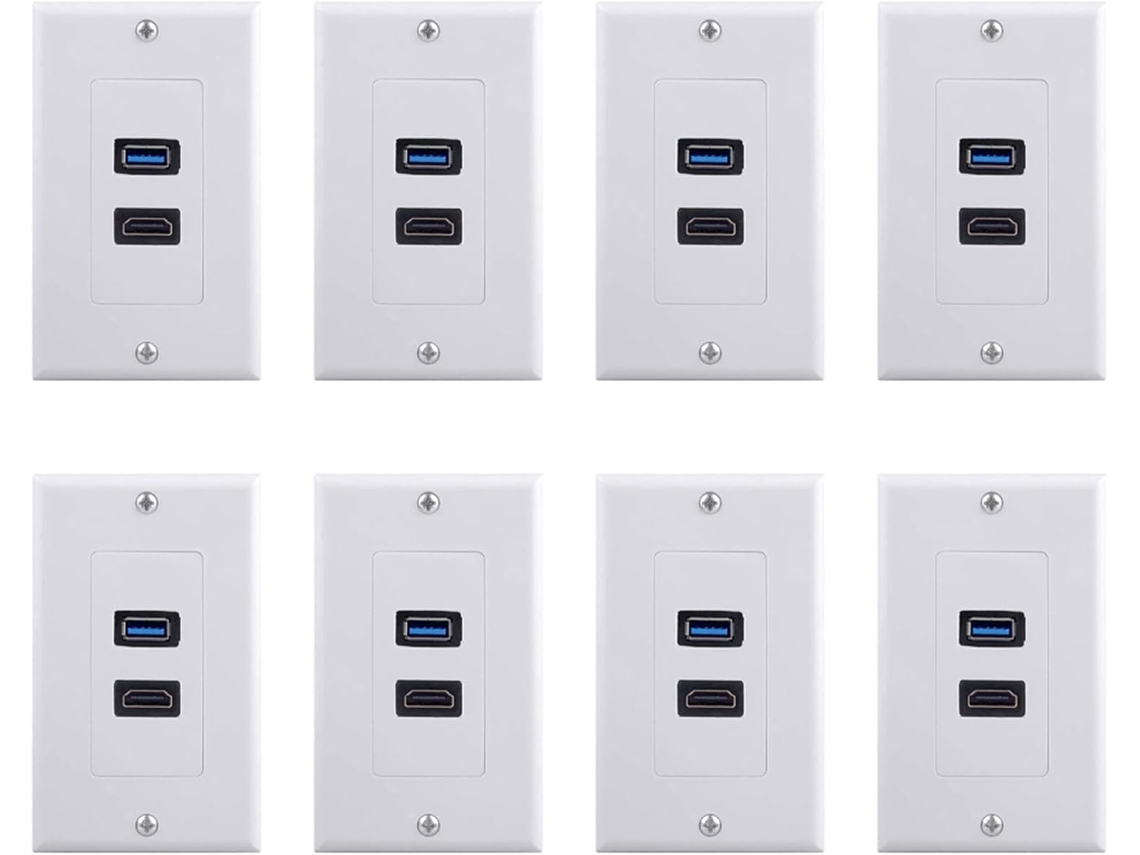 Extensor de Tomada de Parede com 8 Portas Usb 3.0 e 2 Portas Usb Cada, Branco. SFUSHOS