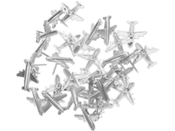 Conjunto De 60 Tachinhas Em Formato Avião Feitas Liga Zinco Prateada