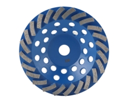 Disco de desbaste diamantado tipo copo, 24 dentes, azul, 180 mm, malha 30, para polimento de concreto, pedra e cimento.