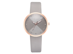 Relógio de Pulso Feminino Fashion com Mostrador Redondo Analógico Quartzo Cinza