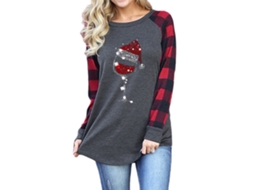 Laxiscreed Cardigan Feminino Azul Natal Estampado Manga Longa Para Inverno Casual