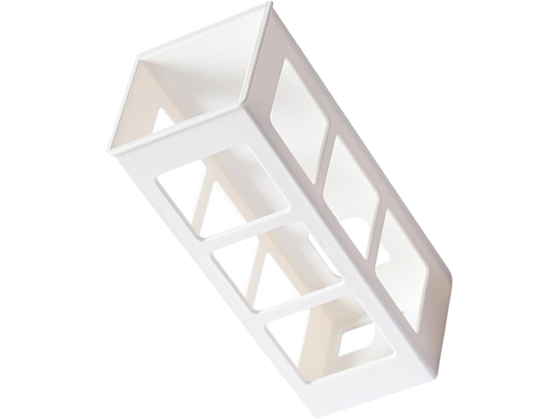 Suporte De Parede Para Chapinha De Cabelo Em Plástico Branco, Design Compacto E Fácil De Guardar.