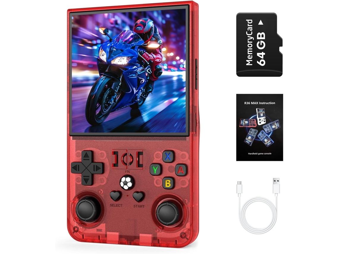 Console de Jogos Portátil R36s VONKELIOS com Tela 3,5 Polegadas, 20.000 Jogos