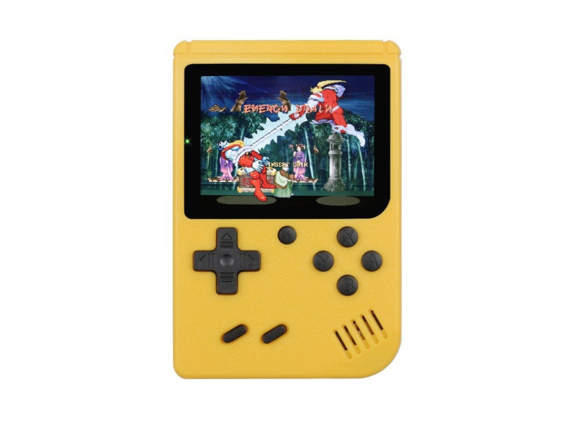 Consola Portátil HEXINYIGJLY Retro 400 Jogos, 3" ecrã, recarregável, ligação TV, 2 jogadores, amarelo