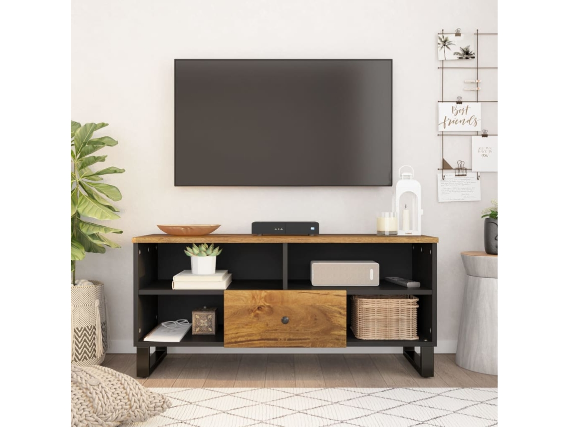 Vidaxl Móvel De Tv 100x33x46 Cm Mangueira Maciça/derivados Madeira