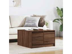 Vidaxl Mesa De Centro Com Gavetas 70,5x70x40 Cm Carvalho Castanho