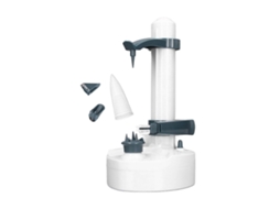 Descascador elétrico, cortador rotativo automático, utensílio multifuncional para cozinhar batatas-doces, legumes e frutas (branco)