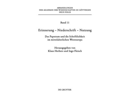Livro Erinnerung - Niederschrift - Nutzung De Klaus Herbers (alemão - Capa Dura)