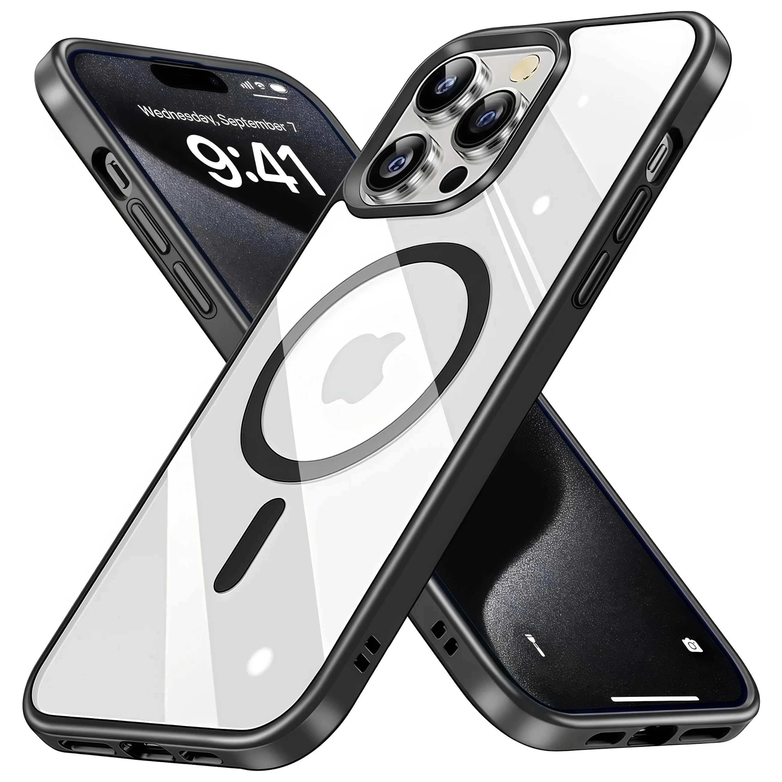 Capa Para Iphone 14 Preta, Compatível Com A Função Magnética Sem Fio Magsafe.