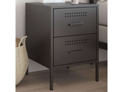 Vidaxl Mesa De Cabeceira 36x39x50,5 Cm Aço Preto