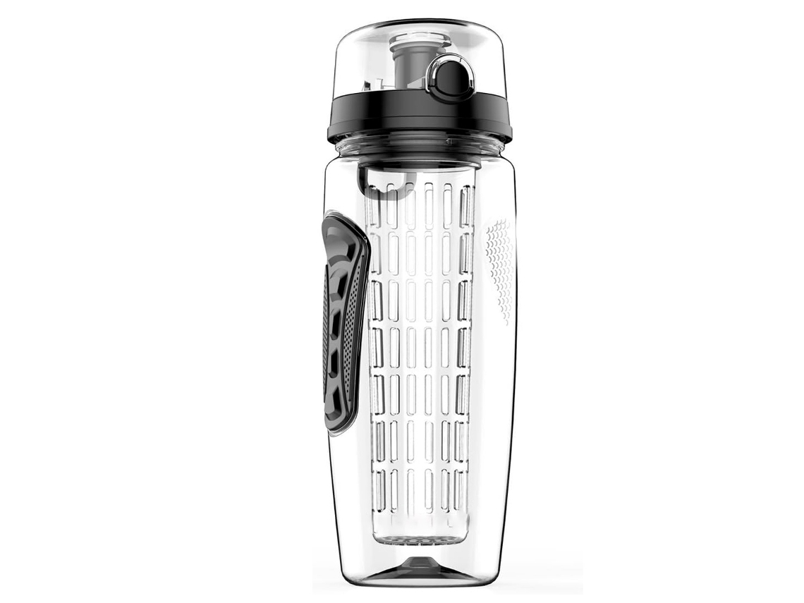 Garrafa de Água de 930Ml com Inserto para Frutas – Grande Capacidade Tampa Articulada com Alça Design À Prova de Vazamentos NEVEANCE