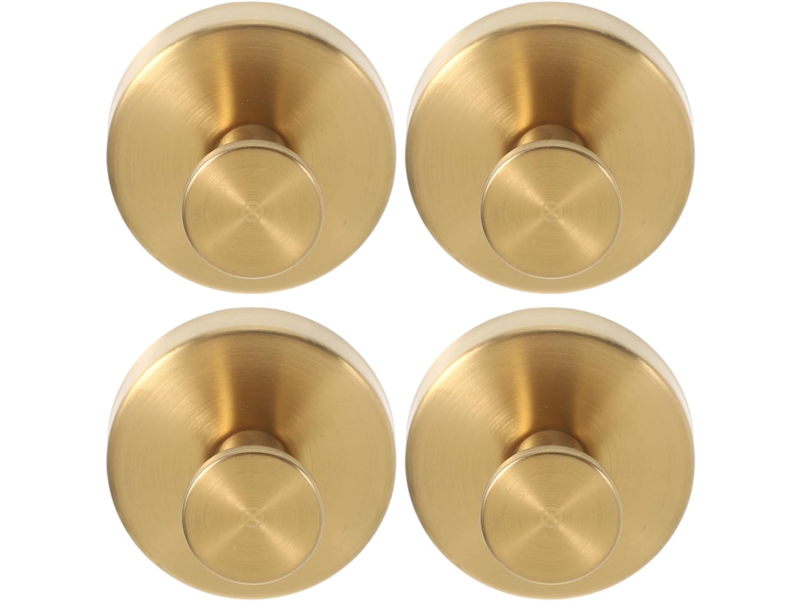 Conjunto De 4 Ganchos Ventosa Em Aço Inoxidável Dourado Para Pendurar