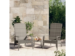 Cadeira De Jardim Adirondack Vime Pe Cinzento Dkd Home Decor
