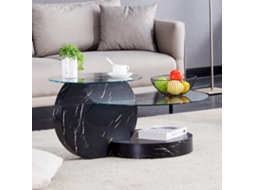 Mesa Centro Vidro Temperado Multicamadas Mdf Preto