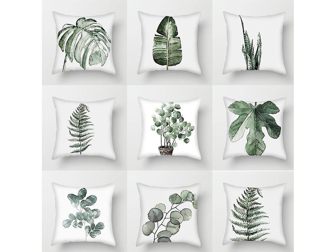 Rebe conjunto de 9 Capas de Travesseiro com Estampas de Plantas 45x45 Cm para Sofá, Sala, Dormitório, Decoração, Estilos Diferentes