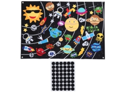 Painel de História Espacial em Feltro ATS, 45 Peças, Planetas do Sistema Solar, Faça Você Mesmo, Educativo, 3,5 Polegadas