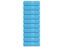 Vidaxl Toalhas De Rosto Frogn 10 Unidades Turquesa 30x30 Cm 360 G/m²