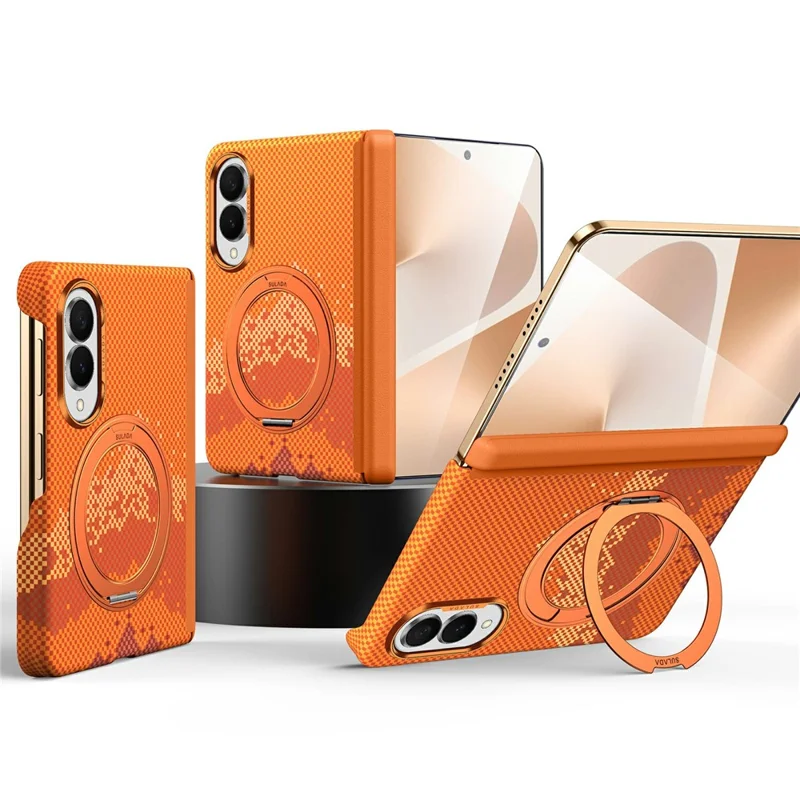 Capa Eifson Para Samsung Galaxy Z Fold8, Com Suporte Giratório De 360° Em Pc Fino - Compatível - Laranja