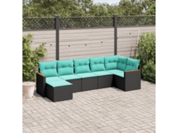 Conjunto de Jantar para Jardim com 7 Peças em Madeira de Acácia Maciça 150x200 cm VIDAXL