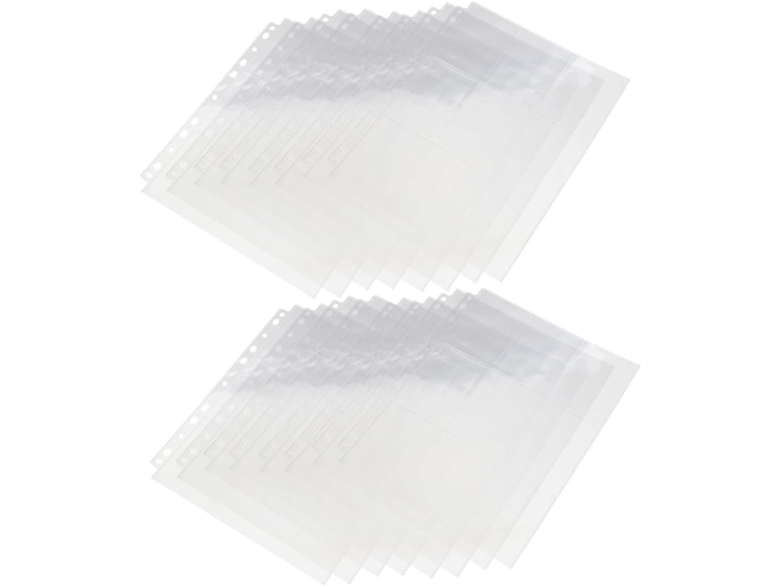 Toyvian Pochettes Compatível Classeur 3 Anneaux Para Álbum De Fotos 50 Folhas De Plástico Transparente Para