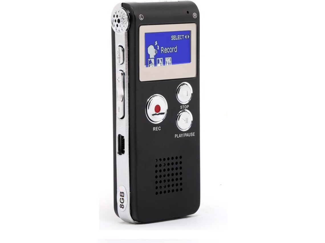 Gravador De Voz Digital Usb E Reprodutor De Música Mp3 Com 8 Gb De Memória Flash Integrada.