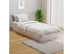 Vidaxl Estrutura Cama Pequena Solteiro 75x190 Cm Madeira Maciça Branco