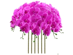 37 Flores Artificiais De Phalaenopsis 6 Peças Flores Artificiais De Orquídeas Plantas De Caule Para Decoração De Casa, Roxo Ehstmind