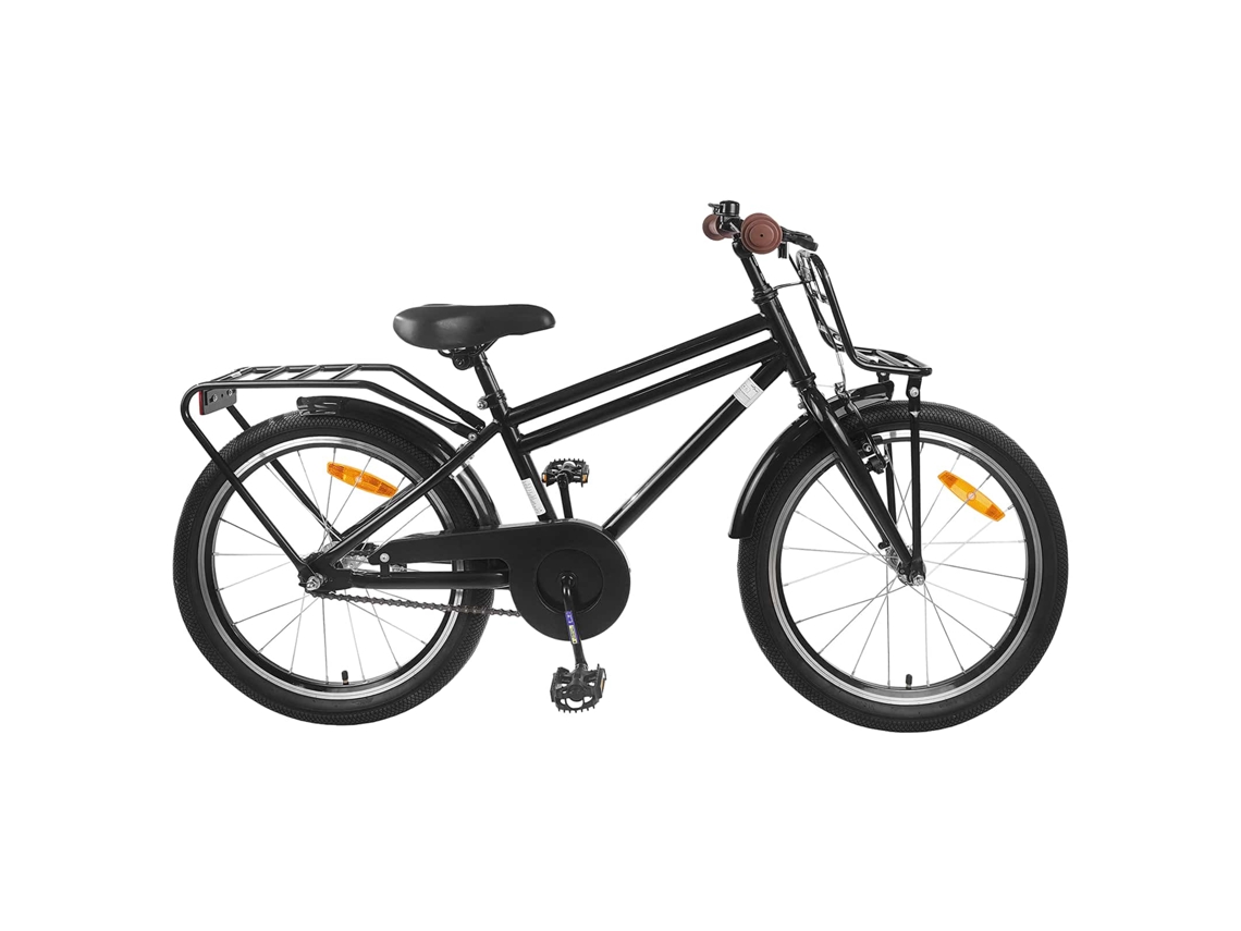 Vidaxl Bicicleta Infantil 18 Polegadas Para 5-7 Anos Preto