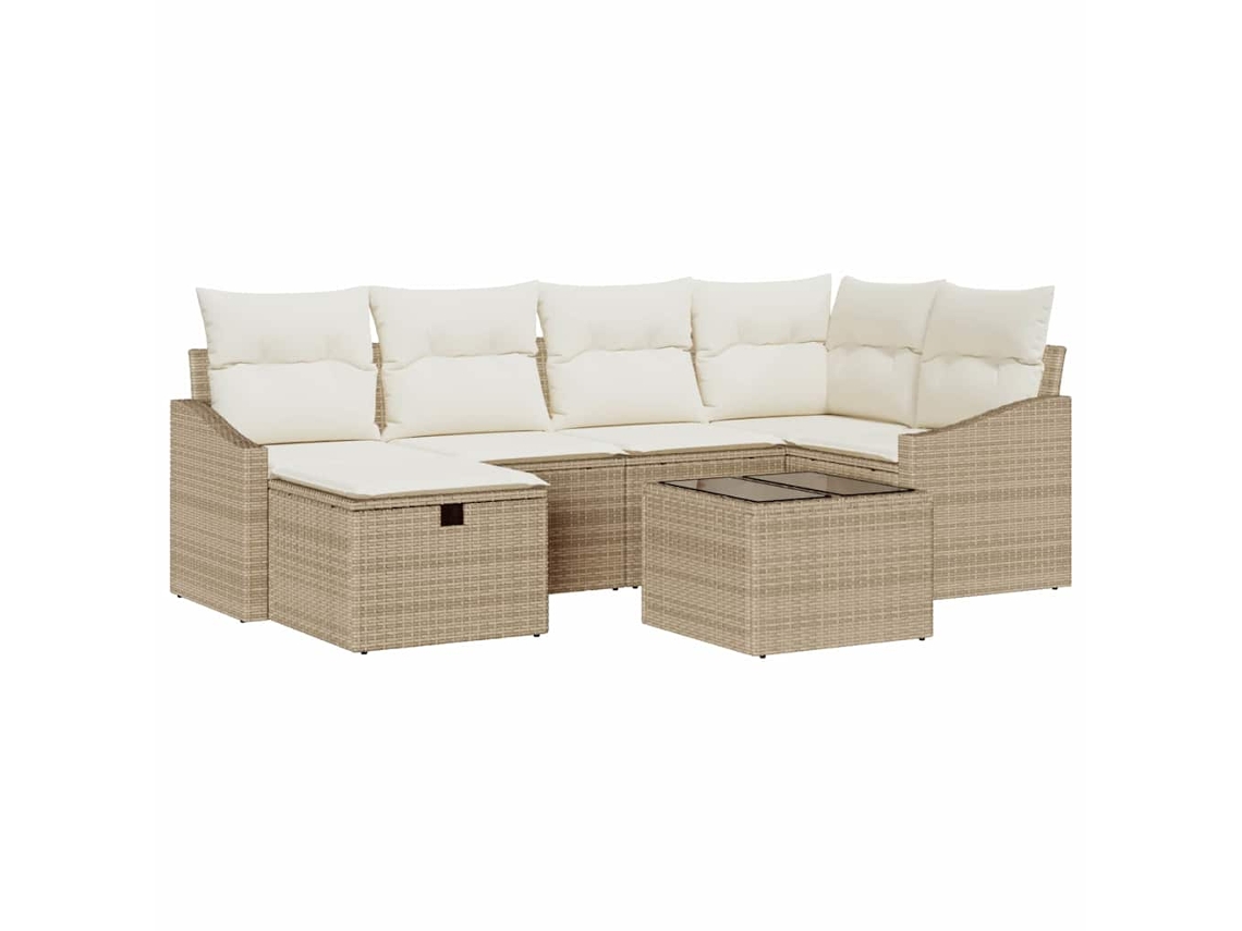 Maison Exclusive - Conjunto De Sofás Com Almofada 6 Pcs Vime Pe