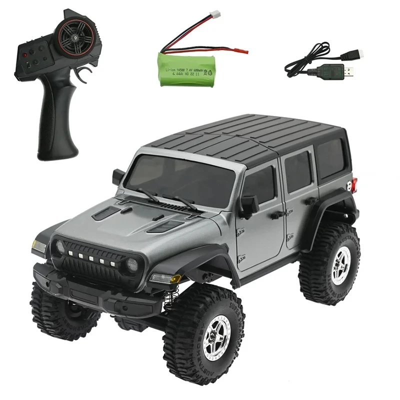 (prata) Carro De Controle Remoto 2.4g Jeep Wrangler Crawler Em Tamanho Real